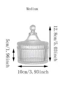 A Glass Yurt Jar, Candy Cube Jar, Cosmetic Storage, Crystal Decorative Jar, Trinket Storage JarFor Women Storage Organizer Travel Essentials Back To School Dormitory Storage