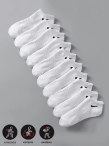 5 Or 10 Pairs Solid Color & Simple Striped Casual Short Socks, Suitable For Daily Wear - Multicolor - View 17