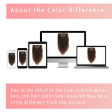 夹式接发 - 140克合成深棕色夹式接发，杰瑞卷发接发，适用于接发片（T30# 24英寸）（7片装）