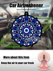 幸运恶魔之眼和瑜伽，升华能量设计，汽车空气清新剂和后视镜装饰 - 持久香味，为车内带来清新宜人的氛围，送给朋友的有趣礼物