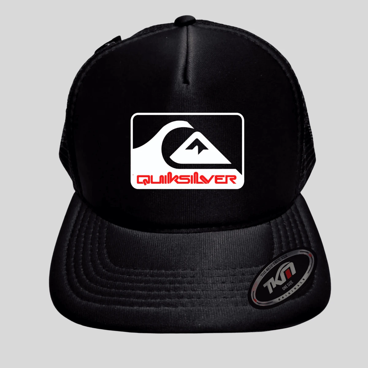 TKM Curved Brim Trucker Cap Quiksilver Reggae Print Various Colors New Release - Black and White - View 1
