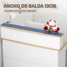Mostrador de Recepción Moderno 120x45x102cm - Escritorio con Cajones para Oficinas, Hoteles, Salones | Base en Madera Natural o Gris | Mueble de Recepción Profesional - Multicolor - Ver 4