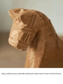 قطعة واحدة حصان خشبي إبداعي منحوت يدويا مزين بشريط للاحتفال الخاص، سلسلة ريفية عتيقة، ديكور طاولة على شكل حصان أرجوحة، هدية تذكارية لصديق'