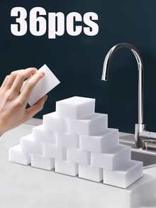 24 件魔术海绵擦，多功能家用清洁海绵，洗碗海绵，适用于家具、浴室、浴缸、水槽、地板、墙壁、家用工具，非常适合学校、厨房、浴室、家庭清洁用品 - 白色 - 查看 17