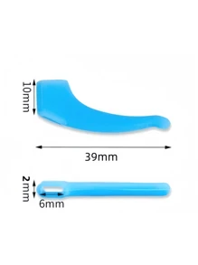 4pcs/1set Kids Eyeglasses Anti-Fall Silicone Leg Sleeves, Non-Slip & Anti-Slide Earloop Design, Suitable For Sports, Blue & Pink Available, Soft & Comfortable Eyeglasses Accessories