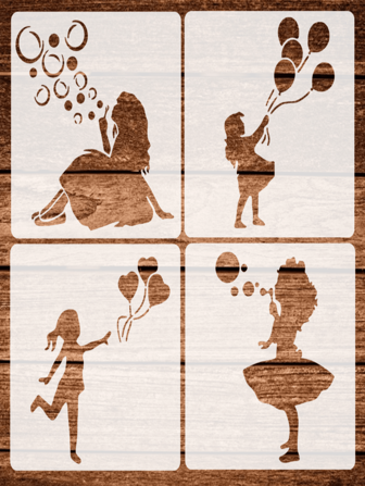 手工人物模板套装 - 橡胶透明印章，用于手工相册、卡片制作、相册、艺术装饰 - 透明印章，具有各种设计。，返校，学校用品