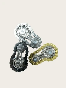 1 件不锈钢齿轮链，创意轮设计，成人减压手指玩具，精密机械旋转器，烦躁玩具，有助于集中注意力和放松，办公室玩具 | 精致的设计 | 耐用的手指陀螺，手指陀螺玩具 - 彩色 - 查看 11