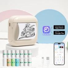 LAIBEAR Mini Wireless Portable Printer, Sticker Printer,Thermal Paper Pocket Printer For Phone, Ink-Free Photo Printer For Home, Office, Study, Work List Printing - X6 Beige - View 3