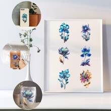 12PCS/SET UV DTF Transfer Stickers Fantasy Flowers Style UV DTF Cup Wrap Suitable For Glasses, Notebooks, Computers, Tables And Chairs, Etc. For DIY Creativity, High Viscosity UV DTF Cup Sticker(Mug Not Included)