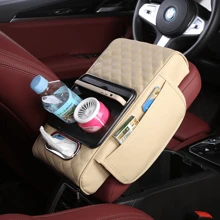 Adjustable Height & Phone Holder Car Armrest Pad - PU Leather, Ergonomic Design, Driving Comfort, Fatigue Relief For Most Vehicles