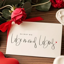 1pc Romantic 'Love Of My Life' Valentine's Day Card - Perfect For Loved Ones, High-Quality Paper Greeting Card Love Card Birthday Card,School Supplies,Back To School