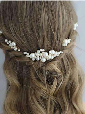 Accesorii de păr cu perle în stil european și american, accesorii de nuntă, pieptene de păr cu perle lucrat manual pentru mireasă, agrafă de păr, bijuterii de păr pentru nuntă, petreceri, cadouri pentru domnișoare de onoare