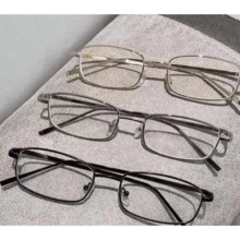 Rectangular Metal Nearsighted Reading Glasses For Men And Women - 隨機的 - 查看 5