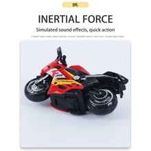 1 pièce Moto de jeu de simulation sonore et lumineuse à inertie pour bébé, modèle de voiture à effet sonore et lumineux, jouet pour enfant de 3 ans, cadeau, retour à l'école