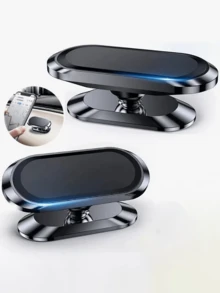 升级版铝合金磁吸车载手机支架 - 仪表盘和挡风玻璃磁吸支架，提供安全导航支撑