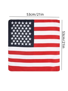 1 Stück Herren Lässig Bandana mit Amerikanischer Flagge Muster im Y2K Stil, geeignet für den Unabhängigkeitstag, Feiertage, tägliche Partys & Outfits