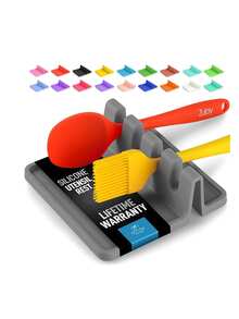 带滴水盘的硅胶厨房用具架，适用于各种用具，耐热，勺子架和铲刀架，非常适合炉灶、勺子、长柄、钳子等。 - 彩色 - 查看 7