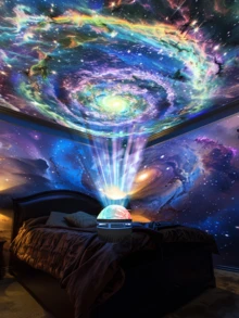 [Aurora LED Projector Night Light][USB-Powered Aurora LED Projection Light | Multi-Color Light Show And USB Light With Remote Control. It Can Create A Novel And Dreamy Galactic Nebula Effect Atmosphere In Any Room. It Is The Perfect Ideal Decorative Light For Ceilings, Living Rooms, Bedrooms, Camping, Weddings, And Parties. It Is A Perfect And Ideal Gift For Festivals And Birthdays - 多色光 - 查看 1