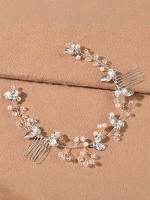 Pearl Leaf Hair Hoop, Women Hair Accessories, Headpiece, Wedding Accessories, Headband - Multicolor - View 11