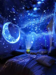 Led Light USB-Powered Aurora LED Night Light Projector With Remote Control - Multiple Color Options, Portable Design, Perfect For Gifts And Parties, Adjustable Brightness, Light Up Your Bedroom - Multicolor - View 2