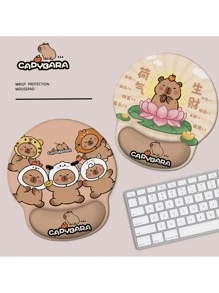 Ergonomic Mouse Pad With Gel Wrist Rest,Cartoon Wrist Protected Personalized Comfortable Memory Foam Support For Computer,Home,Office & Travel,Non-Slip PU Rubber Base Mousepad Pain Relief For Work, School Supplies,Back To School