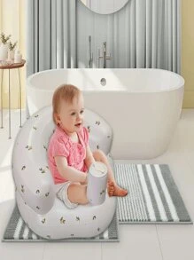 Foldable Portable Baby Bath Seat With Anti-Fall Design And Inflatable Sofa For Learning And Playtime Baby Toys