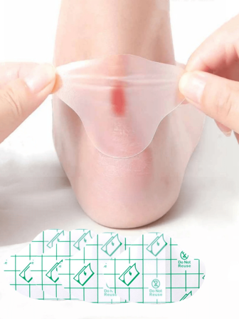 100pcs Gel Heel Protectors: Adhesive Blister Pads For Heel Liners, Shoes Stickers, Pain Relief & Foot Care Cushion GripFor Outdoor,Sport,Travel,Household,Office,School