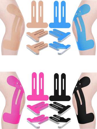 4 stuks/set waterdichte sportbandagetape, knieondersteuning - elastische voorgesneden sportbandage voor hardlopen, voetbal en fitness, sportaccessoires, sportbandages, sporttape