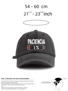 1 件 PACIENCIA 印花水洗棒球帽，经典休闲时尚复古柔软吸汗带可调节尺寸轻便百搭复古老爹帽，适合户外运动日常穿着派对度假送给家人和朋友的完美礼物 - PACIENCIA - 查看 4