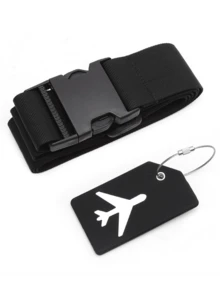 2Pcs/Set Luggage Straps Set Adjustable Belts,Packing Belt Luggage Tie,Rope Suitcase Strap Fixed Strap,And Silicone Luggage Tags,Luggage Handbag Travel Suitcase Tags ,With Name ID Card, Suitable For All Types Of Bags & Suitcases, Suitcase Accessories, Travel Stuff,Suitable For Home, Office And School,Traveling, Business Trip,There Are Eight Colors To Choose From Bag For School School Accessories School Stuff - Multicolor - View 7