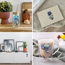 12PCS/SET UV DTF Transfer Stickers Fantasy Flowers Style UV DTF Cup Wrap Suitable For Glasses, Notebooks, Computers, Tables And Chairs, Etc. For DIY Creativity, High Viscosity UV DTF Cup Sticker(Mug Not Included)