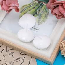 10/20/40pcs Small Floating Candles, Waterproof Wax Material, Stable Floating On Water, Long Lasting Burn Time With Little Smoke & Smell, Create Dreamy Candlelight Atmosphere For Wedding & Party, Ideal For Decorating Tabletop, Glass Container Or Water Scenery - White - View 6