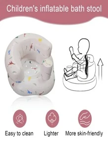 Foldable Portable Baby Bath Seat With Anti-Fall Design And Inflatable Sofa For Learning And Playtime Baby Toys