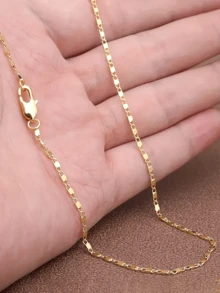 Collar plano de moda simple, cadena de collar plateada de 2mm resistente al agua e hipoalergénica, de 16 a 30 pulgadas de largo, adecuada para uso diario, bodas, fiestas y como regalo de joyería unisex - Multicolor - Ver 7
