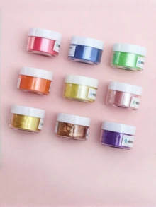 1/2pcs Edible Lustrous Glitter Powder Cake Decorating Kit, 10 Colors Drink Powder Dust, Cake Decorations, Glitter Set, Sprinkle For Cookies, Cupcakes, Chocolates And Parties, 15g/Bottle - Multicolor - View 4