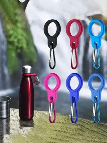 Bộ móc treo bình nước bằng thép không gỉ và silicon di động cho thể thao ngoài trời, đi bộ đường dài, cắm trại - Đen, nhiều màu sắc Đồ dùng du lịch thiết yếu Phụ kiện du lịch Kỳ nghỉ hè Kỳ nghỉ trở lại trường - Nhiều màu - Xem 3