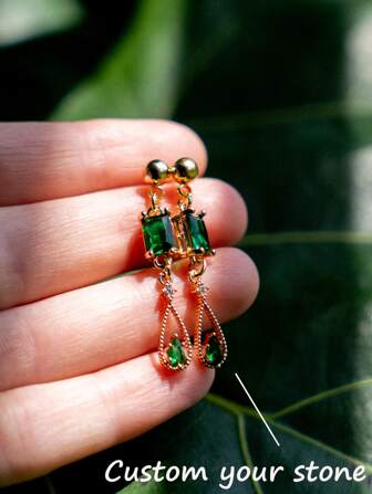 Stainless Steel Zirconia Stone Embedded Earrings - Dragon Queen Fantasy Jewelry