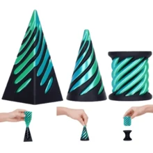Set de 3 conos imposibles, conos de espiral impresos en 3D, escultura de pirámide pasante, fidget de ilusión de vórtice mini, fidget antiestrés impreso en 3D para aliviar la ansiedad, decoración de otoño, regreso a la escuela, decoración de Halloween, regalos de cumpleaños, recuerdos de fiesta, regalos de Navidad, fidgets, decoración de escritorio, regalos de Pascua