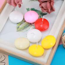 10/20/40pcs Small Floating Candles, Waterproof Wax Material, Stable Floating On Water, Long Lasting Burn Time With Little Smoke & Smell, Create Dreamy Candlelight Atmosphere For Wedding & Party, Ideal For Decorating Tabletop, Glass Container Or Water Scenery - White - View 4