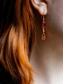 Stainless Steel Zirconia Stone Embedded Earrings - Dragon Queen Fantasy Jewelry - Multicolor - View 8