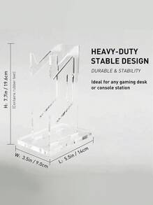 1 pieza Estante de almacenamiento de 3 niveles para control de juego de acrílico, soporte para auriculares, soporte de exhibición transparente, colgador de exhibición para auriculares