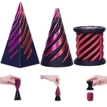 Set de 3 conos imposibles, conos de espiral impresos en 3D, escultura de pirámide pasante, fidget de ilusión de vórtice mini, fidget antiestrés impreso en 3D para aliviar la ansiedad, decoración de otoño, regreso a la escuela, decoración de Halloween, regalos de cumpleaños, recuerdos de fiesta, regalos de Navidad, fidgets, decoración de escritorio, regalos de Pascua