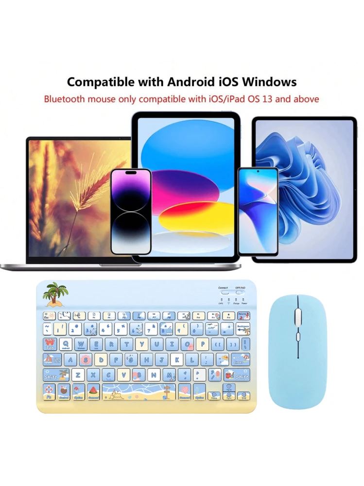 Bluetoothキーボードマウスセット、マウスパッド付き、ポータブル
