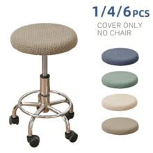 1/4/6pcs Round Bar Stool Covers, Stool Seat Slipcovers Round, Stool Covers Round 4 Packs Bar Stool Covers Stool Slipcover With Elastic Stool Cushion Round Bar Stool Seat Covers For Bar Round Chair, Removable Cushion Covers - Multicolor - View 9