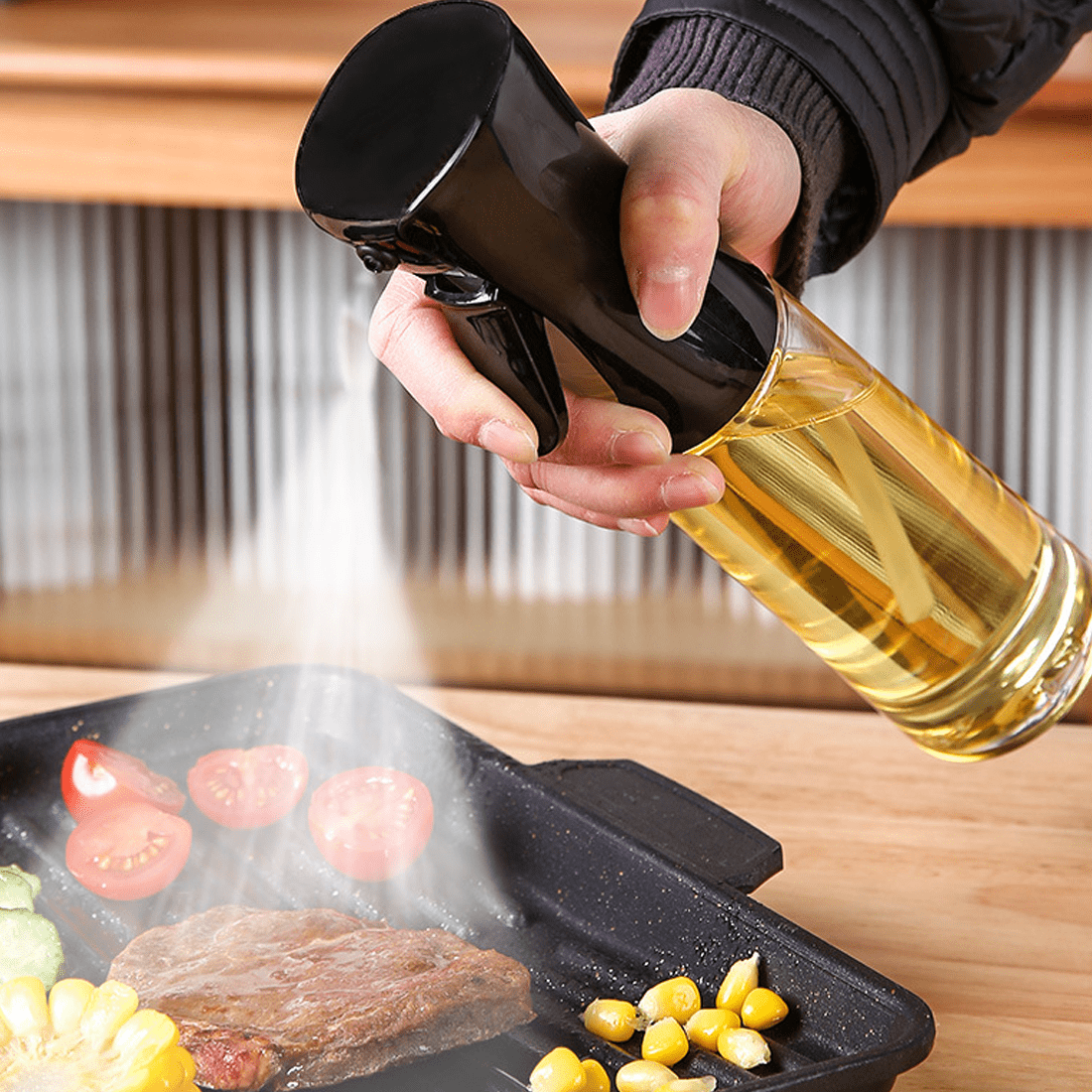 3pcs Kitchen, Household Cooking Oil, Fuel Injection Tank, Outdoor Barbecue Press Atomized Oil Injection Bottle, Condiment Distribution Bottle