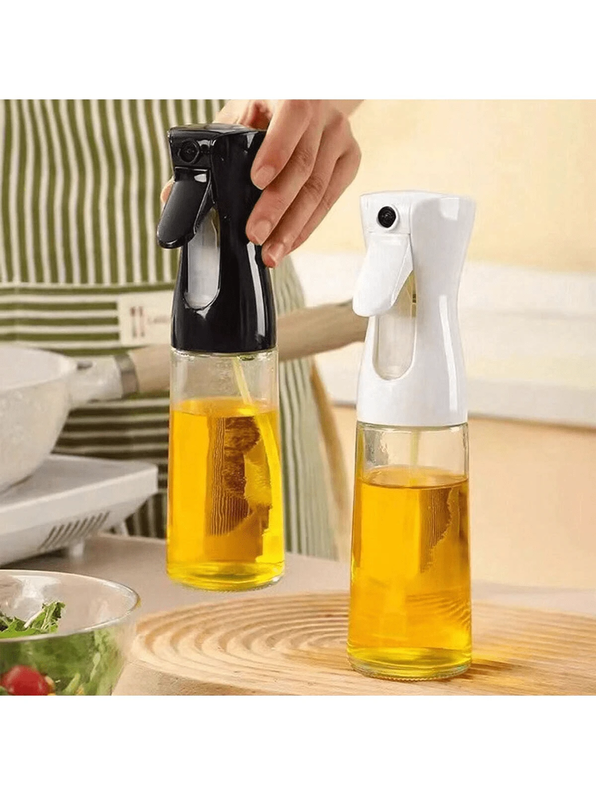 1 bình xịt dầu ô liu, bình phun sương dầu ăn nhà bếp, bình xịt phun sương dùng cho nấu ăn, nướng bánh, nướng thịt, bình xịt dầu có thể nạp lại dùng cho tiệc nướng ngoài trời, phụ kiện nhà bếp - Cái chai - Xem 1