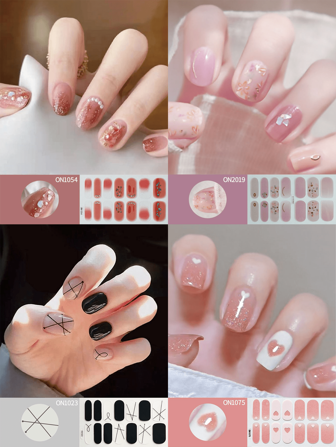 1 件/4 件 ON 系列 14 片全指甲贴，弯曲以适应自然指甲形状，适合日常通勤、派对、婚礼、约会等场合，轻松获得沙龙级美甲，适用于派对、约会、工作、毕业典礼等场景，一套完成双手美甲，适合通勤、约会、探索和拍照，节日礼物，生日礼物，送给爱人、家人、朋友、妻子的精美礼物