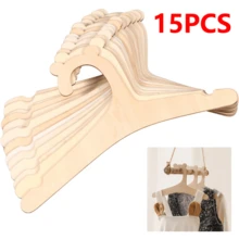 5/15/20pcs Wooden Bear Shaped Clothes Hangers, 22.8cm/9 Inch Linden Wood Plywood Hangers, Suitable For Shirts, Pants, Skirts - Multicolor - View 10