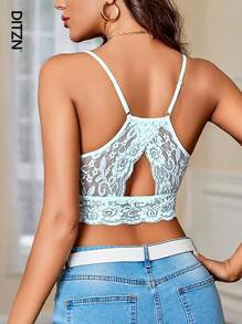 DITZN Women's Lace Fashion Camisole Undershirt Inside Backless Outside Wear Summer Sexy Lingerie Wrap Small Tank Tops
