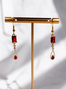 Stainless Steel Zirconia Stone Embedded Earrings - Dragon Queen Fantasy Jewelry - Multicolor - View 7